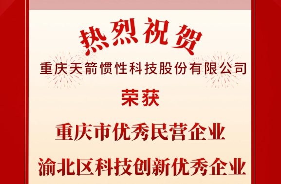 祝贺天箭公司荣获“重庆市优秀民营企业”等荣誉